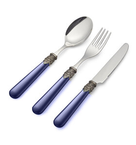 3-delige ontbijtbestekset, blauw (mat)