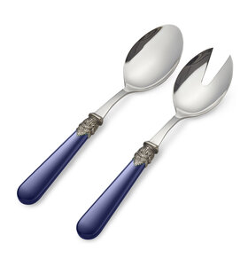 2-piece salad serving set, blue (matte)