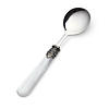 Soup Spoon, White with Mother of Pearl