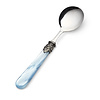 Soup Spoon, Light Blue with Mother of Pearl