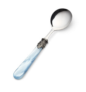 Soup spoon, light blue (mother-of-pearl)