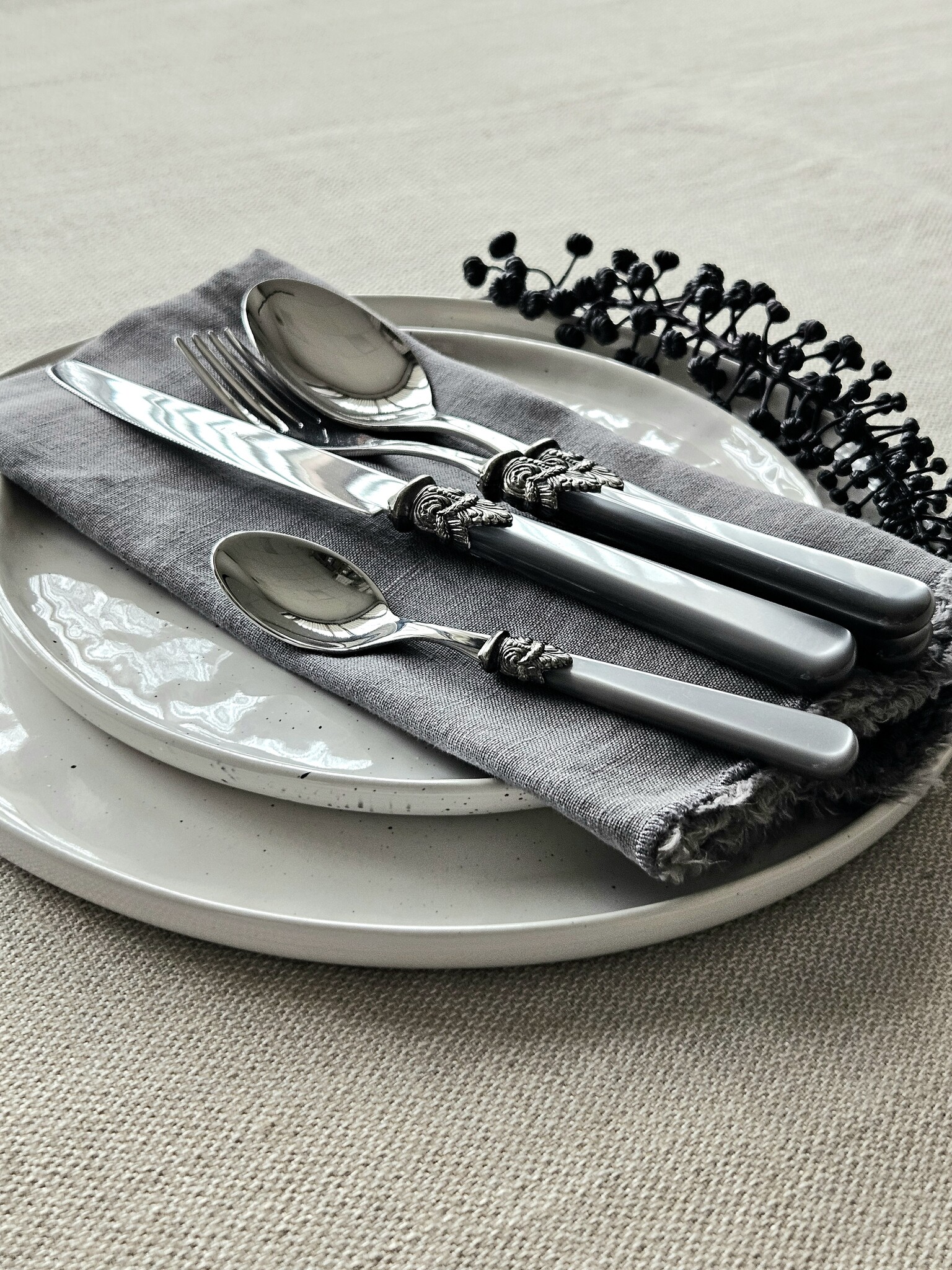 Cutlery Set, Gray (mother-of-pearl), Dinner