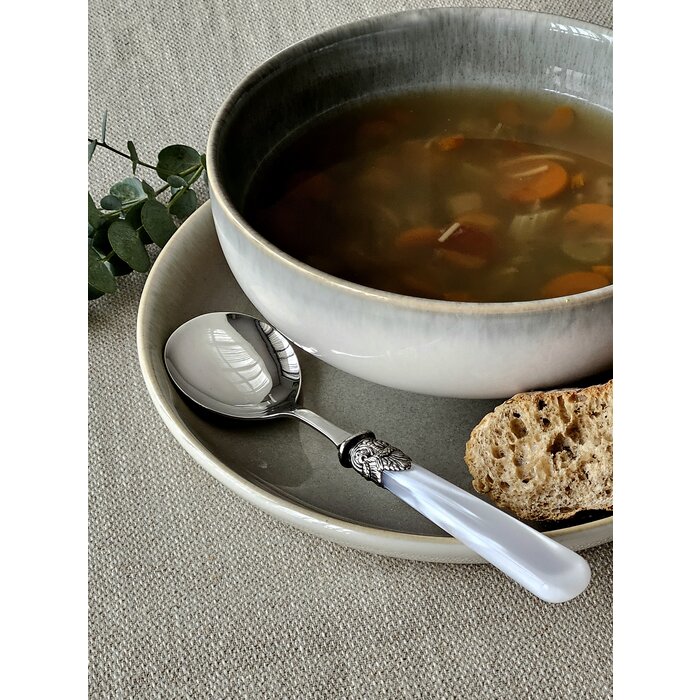 Löffel, Weiß (perlmutt), für Suppe, EME Napoleon