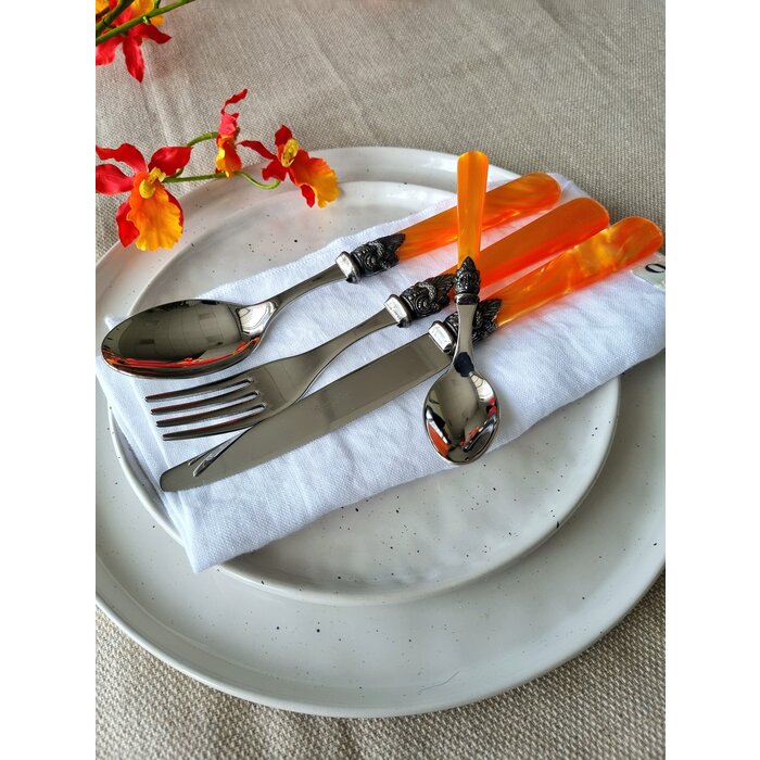 Juego de Cubiertos, Naranja (nácar), Cena