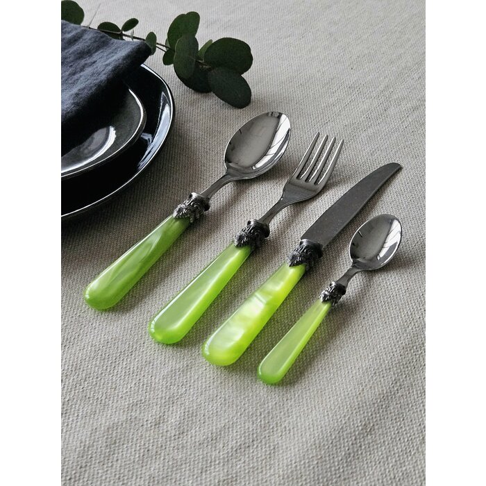 4-delig, Bestekset, voor 1 persoon, Lichtgroen (parelmoer), voor het diner, EME Napoleon