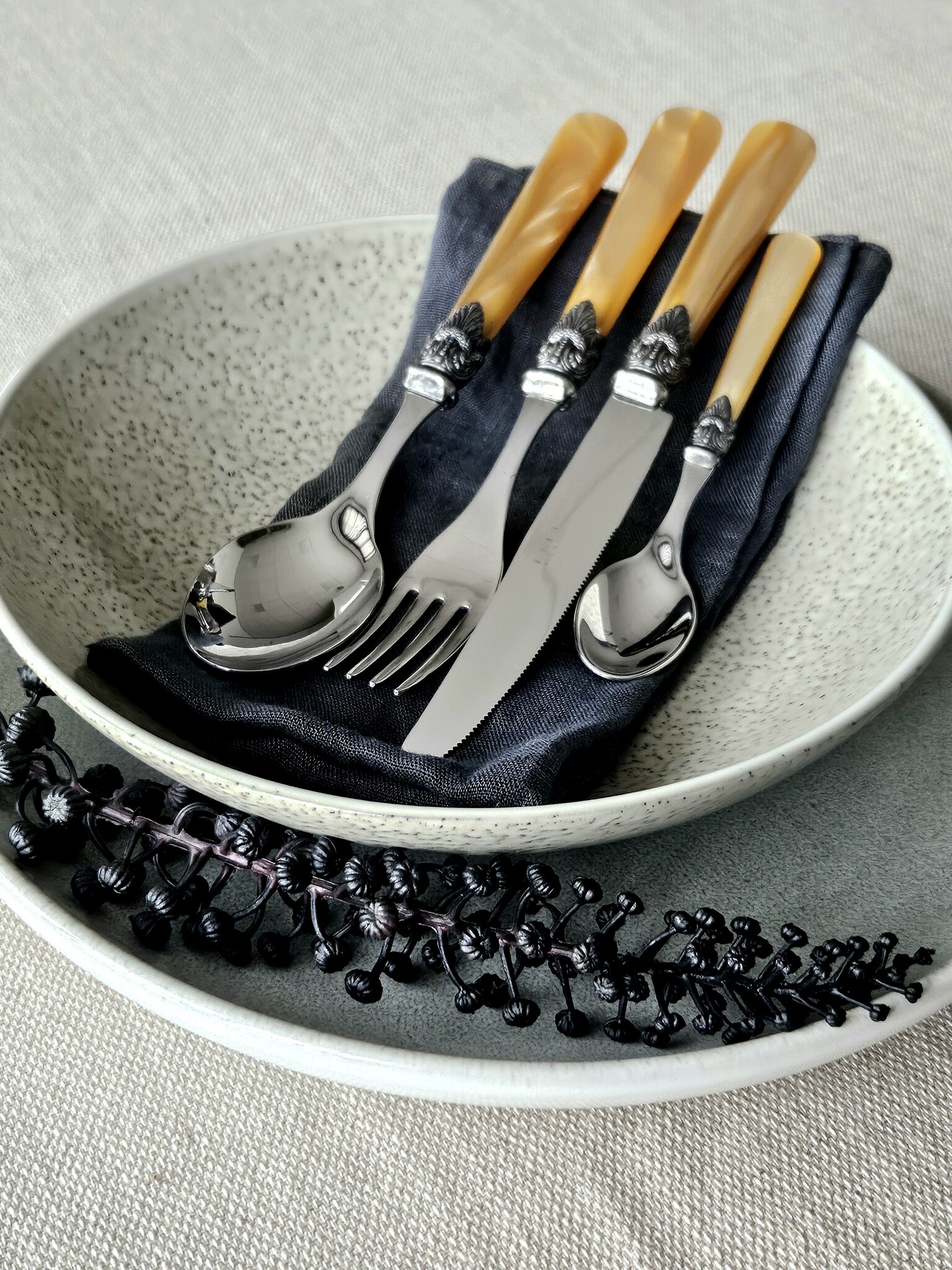 Service de Couverts, Miel Or (éclat nacré), Dîner