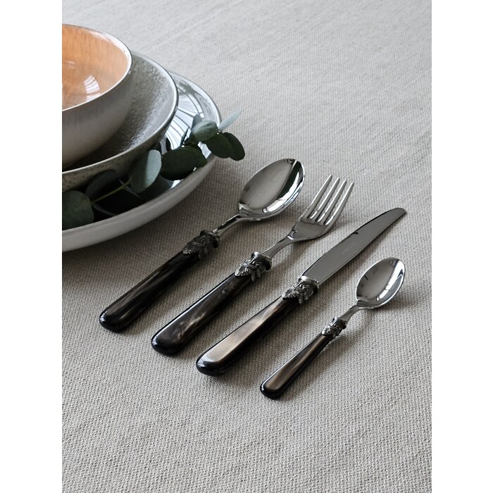 4-teiliges Tafelbesteckset, Braun (perlmutt), ideal für das Abendessen