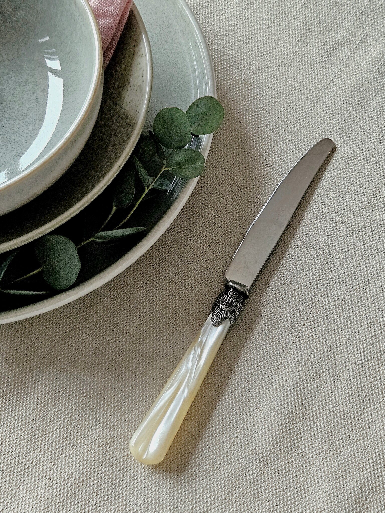 Tafelmesser, Elfenbein (perlmutt), EME Napoleon