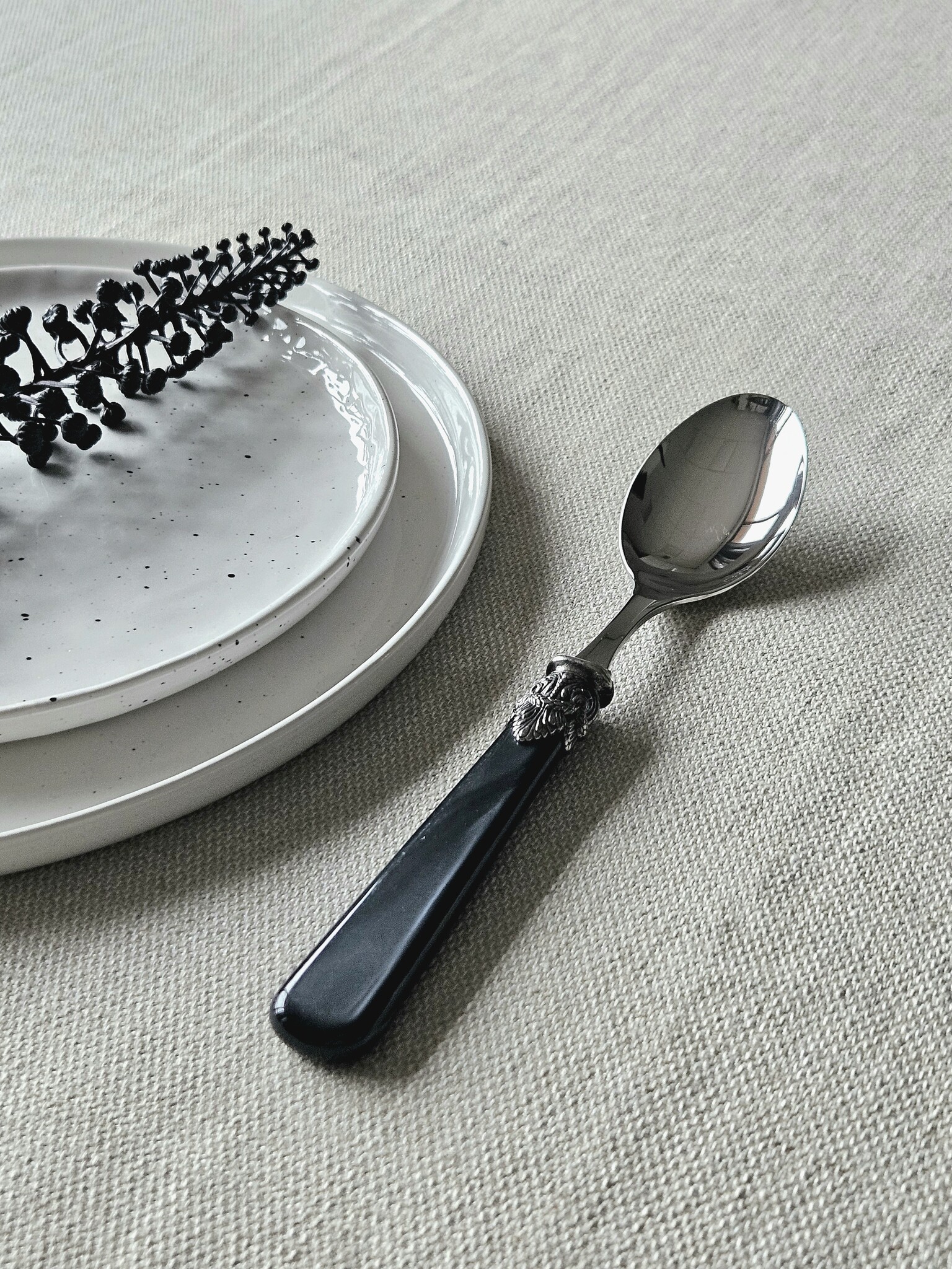 Löffel, Schwarz (perlmuttglanz), Abendessen