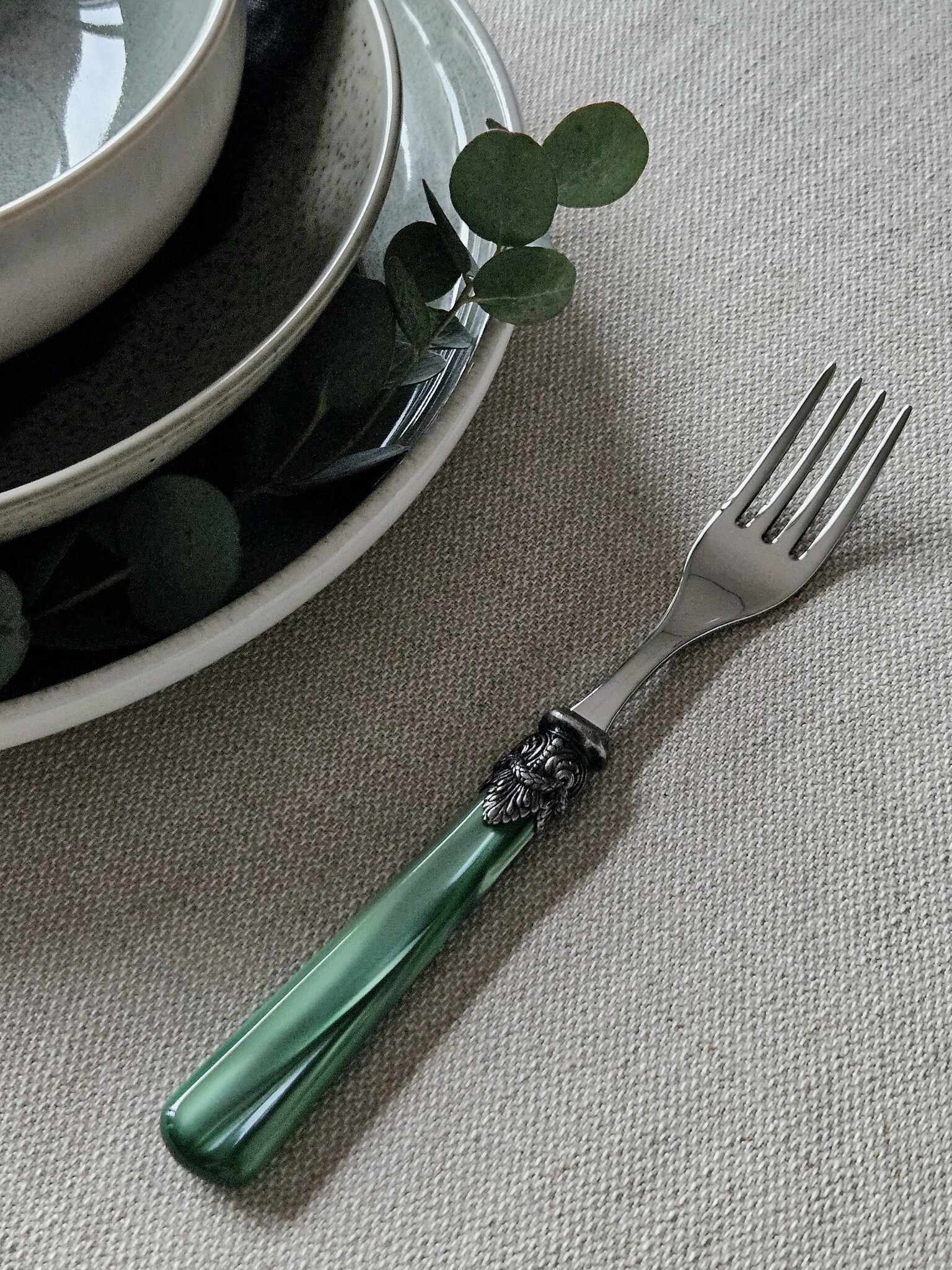 Fork, Green (mother-of-pearl), Dinner