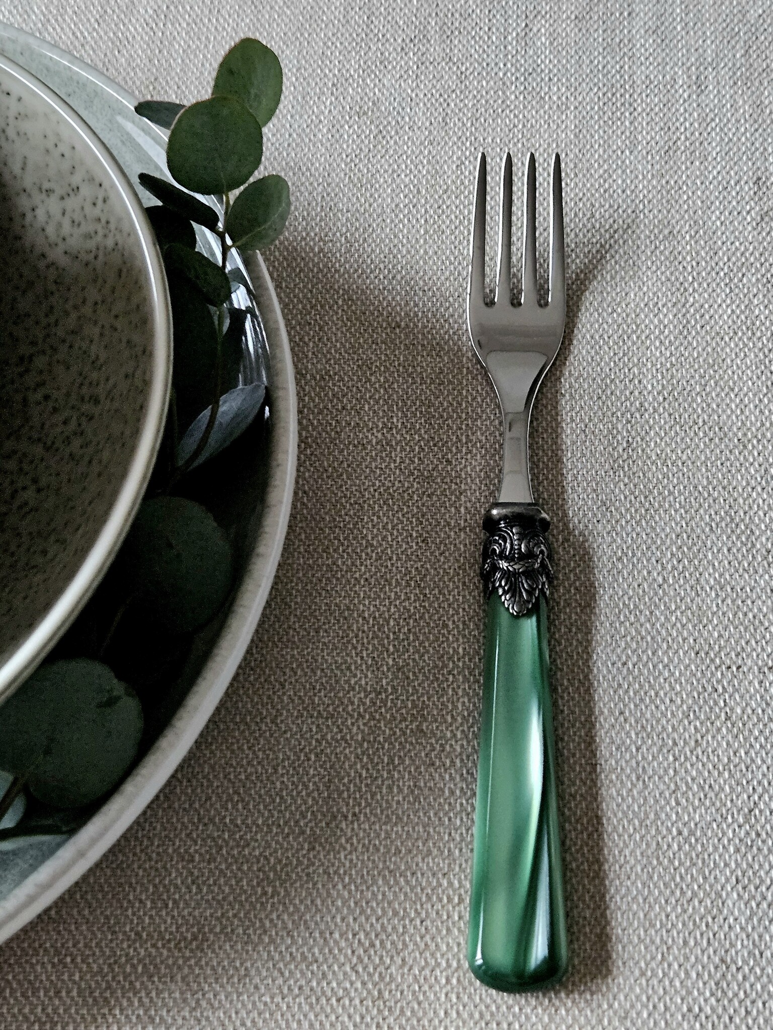 Fork, Green (mother-of-pearl), Dinner