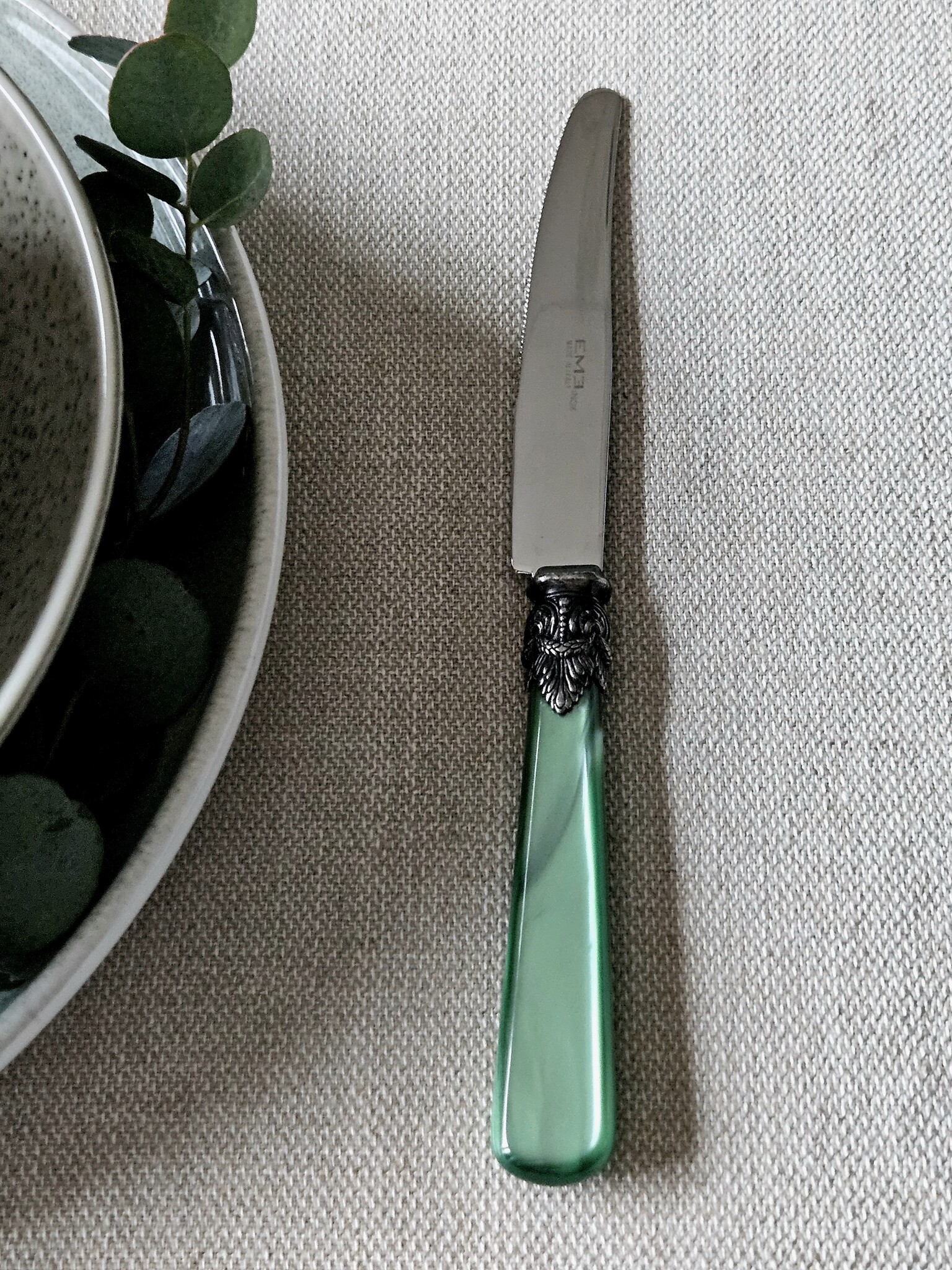 Cuchillo, Verde (brillo nácar), Cena