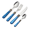 Dinner Cutlery Set, Blue with Mother of Pearl, 4 pieces, 1 person