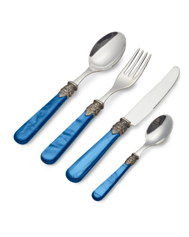 Cutlery Set, Blue with Mother of Pearl, for 1 person, EME Napoleon