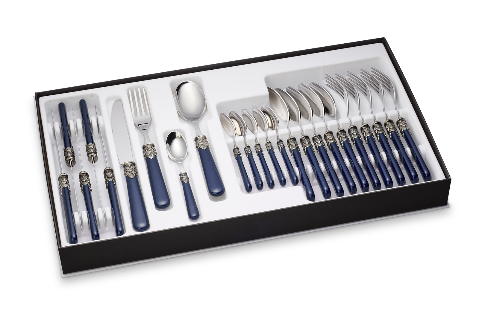 24-delig, bestekcassette voor 6 personen, Blauw (mat), EME Napoleon