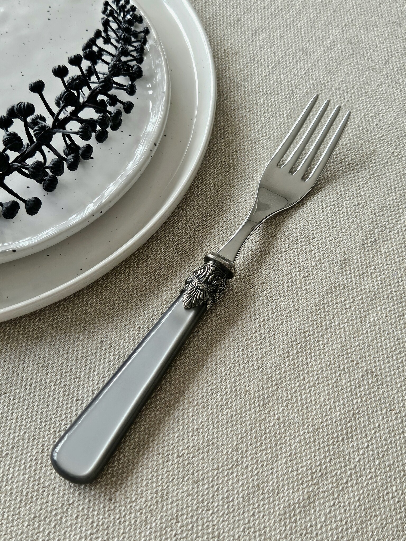 Vork, Grijs (parelmoerglans), Diner