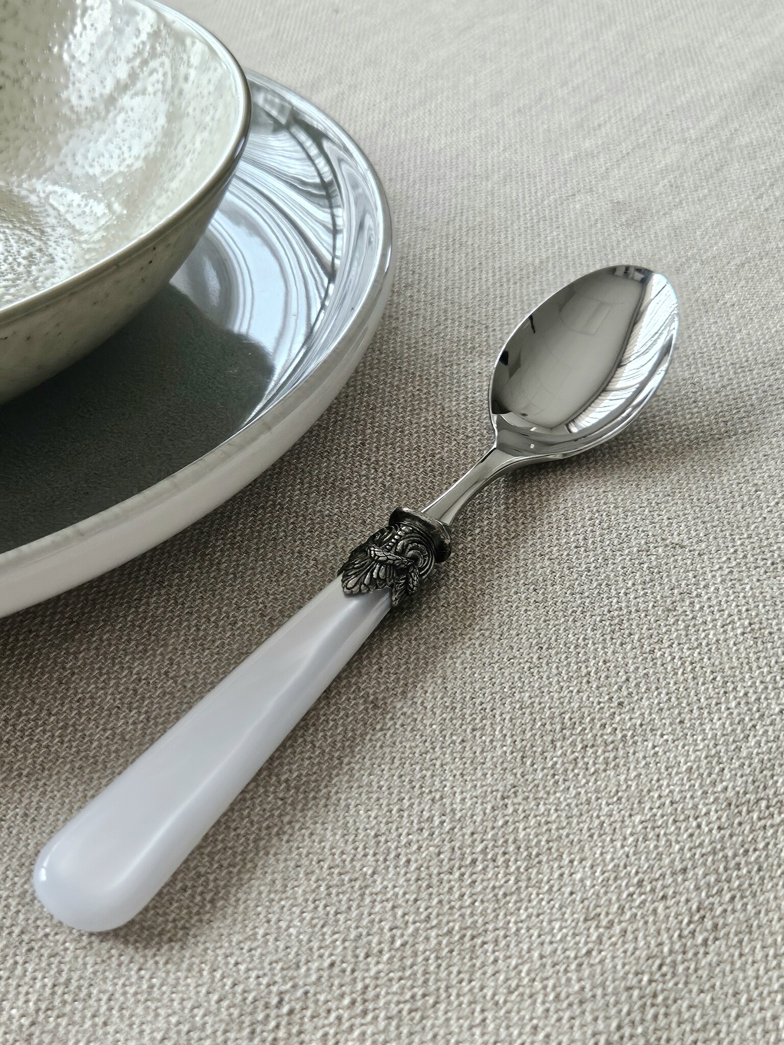 Cuchara, Blanco (brillo nácar), Cena