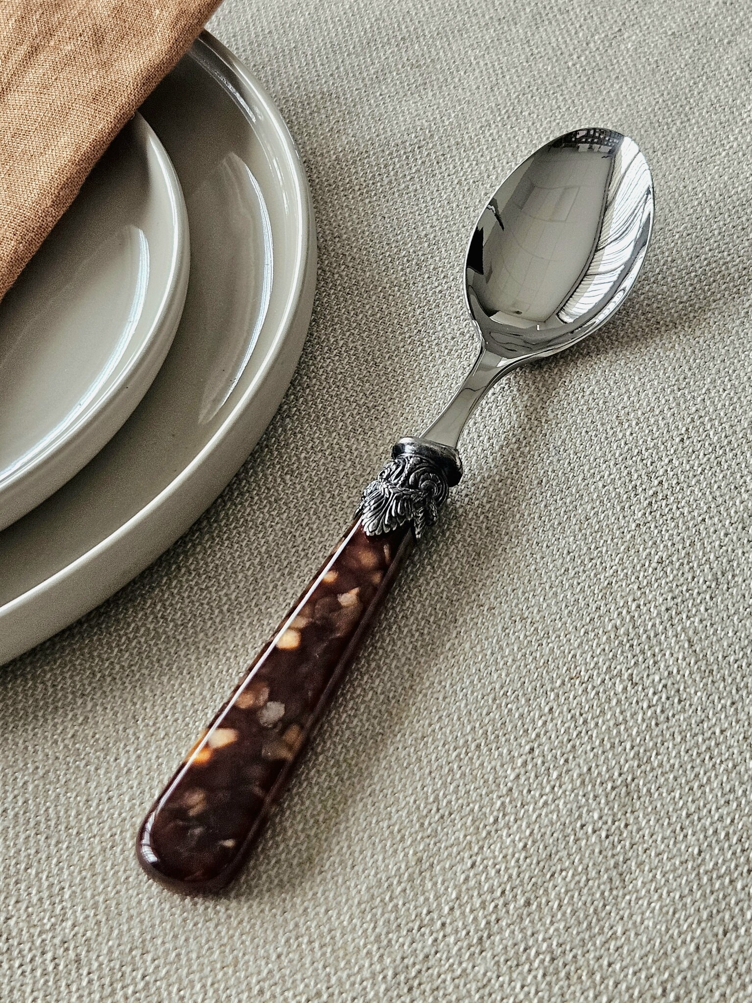 Cuillère, Marron (motif tortue), Dîner