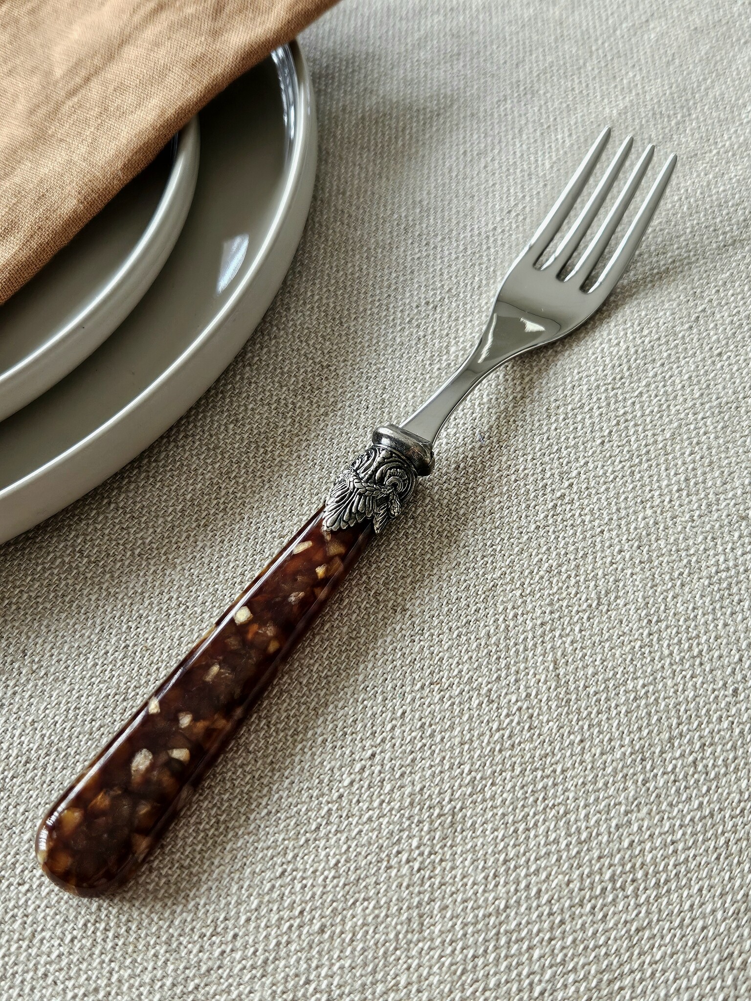 Fork, Brown (turtle motif), Dinner
