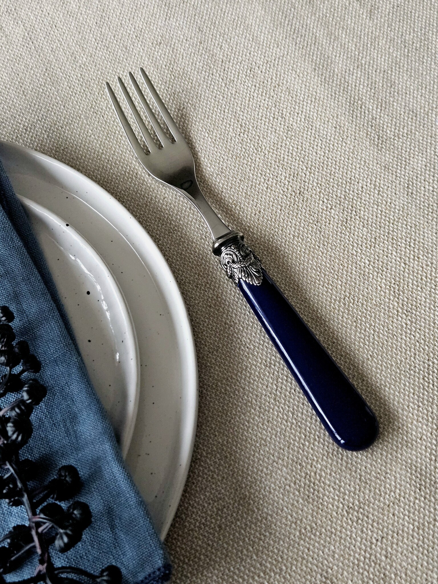 Tenedor, Marfil (brillo nácar), Cena