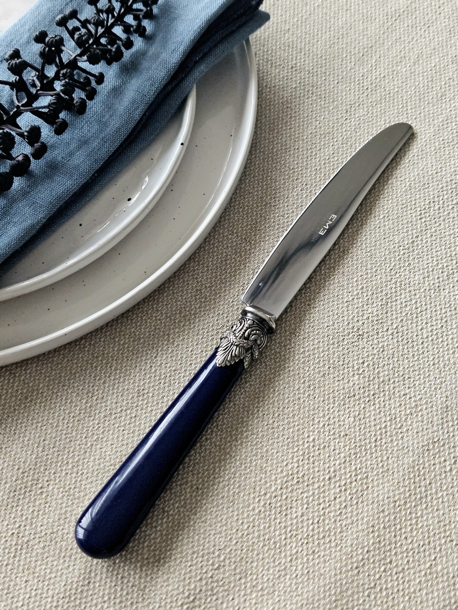 Mes, Blauw (mat), voor het diner, EME Napoleon