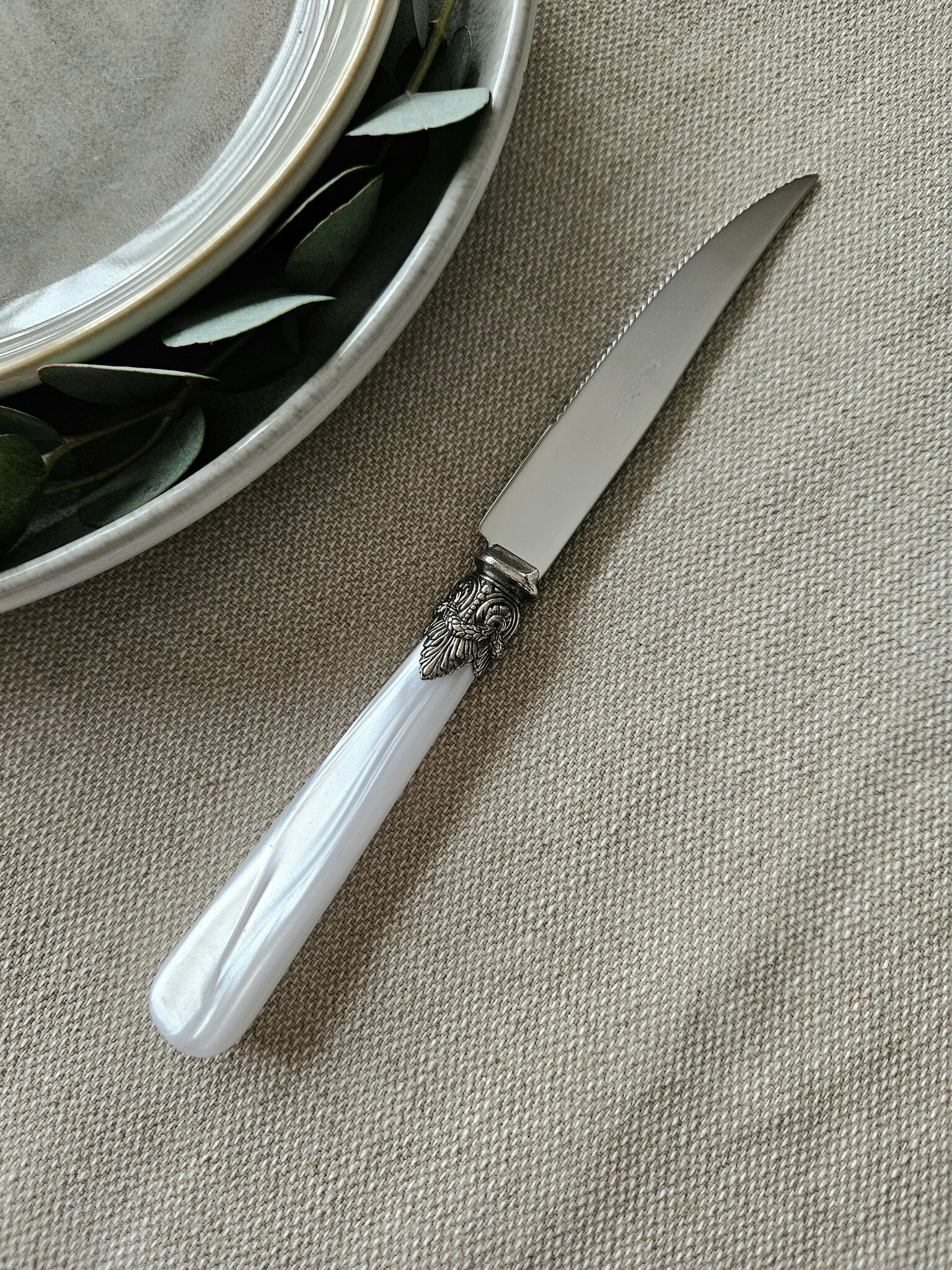 Cuchillo para Carne, Blanco (brillo nácar)