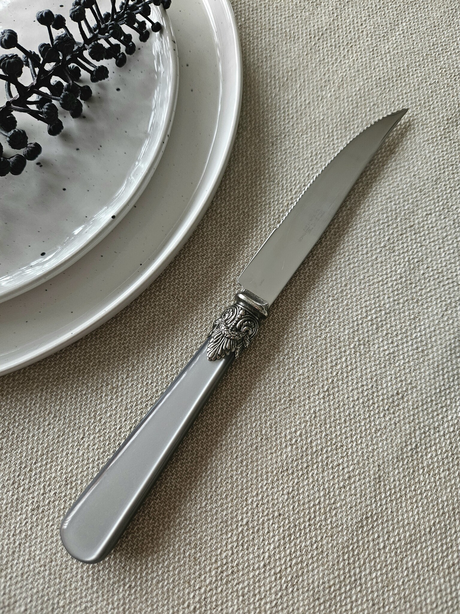 Couteau à Steak, Gris (nacré)
