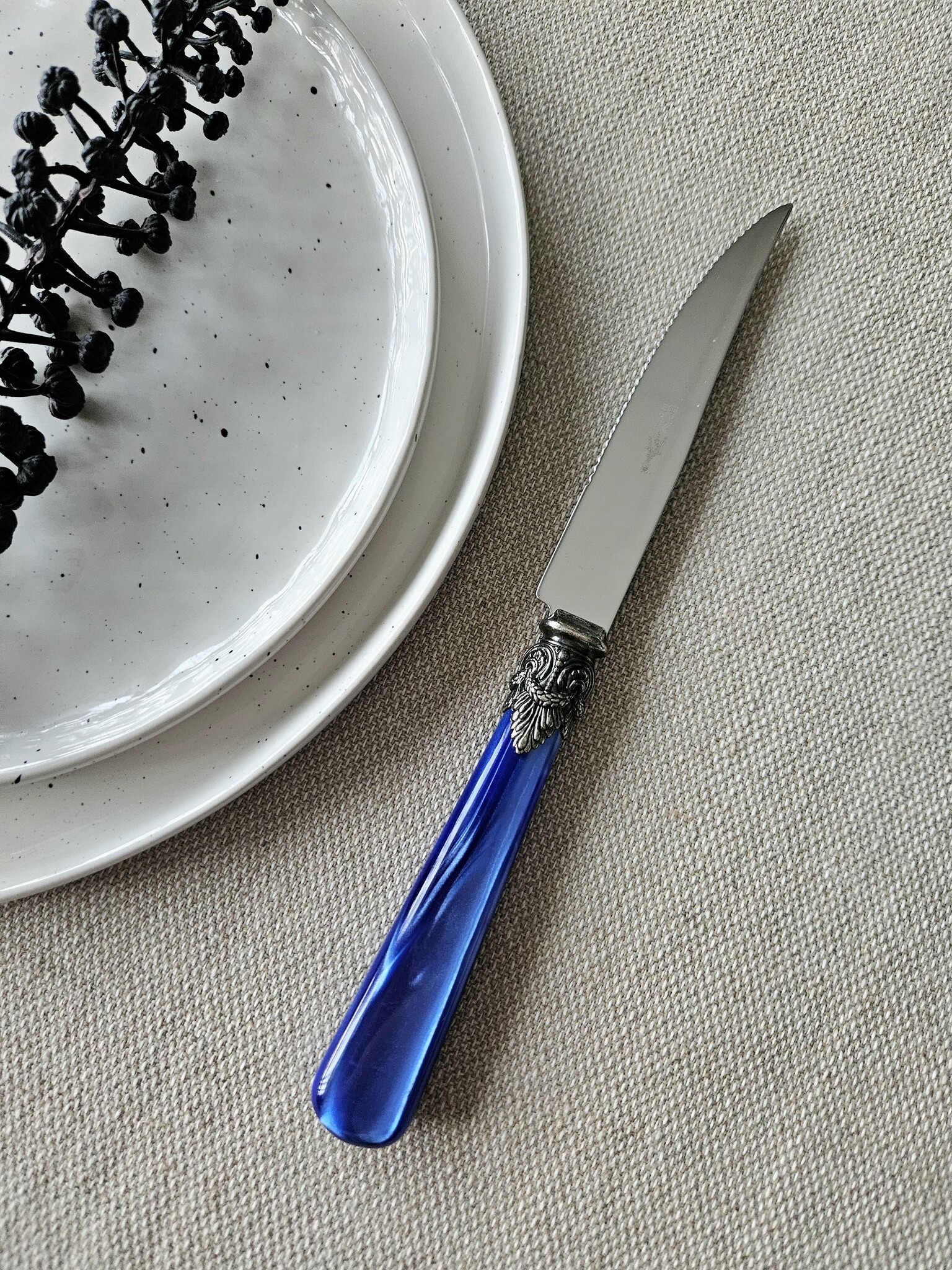 Steak Knife, Blue (mother-of-pearl)