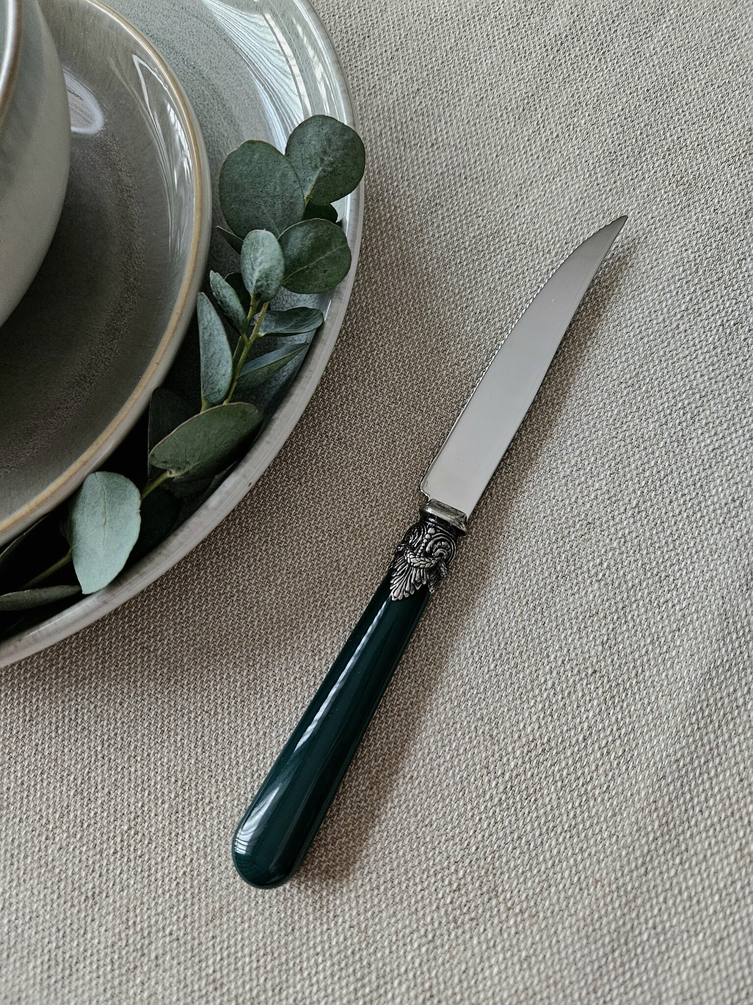 Steak knife, Green (plain)