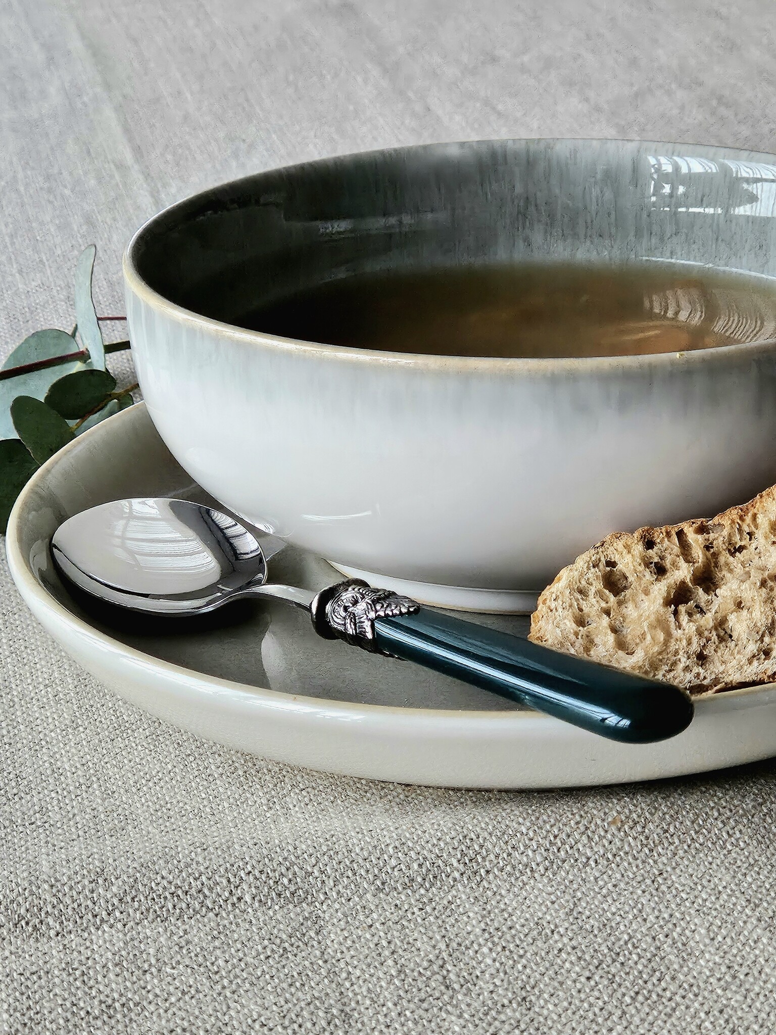 Spoon, Green (matte), for Soup