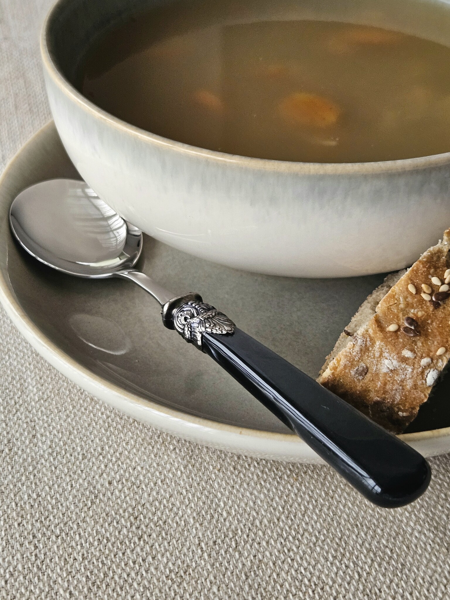 Löffel, Schwarz (perlmutt), für Suppe, EME Napoleon