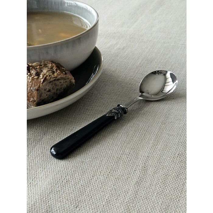 Spoon, Black (mother-of-pearl sheen), for Soup