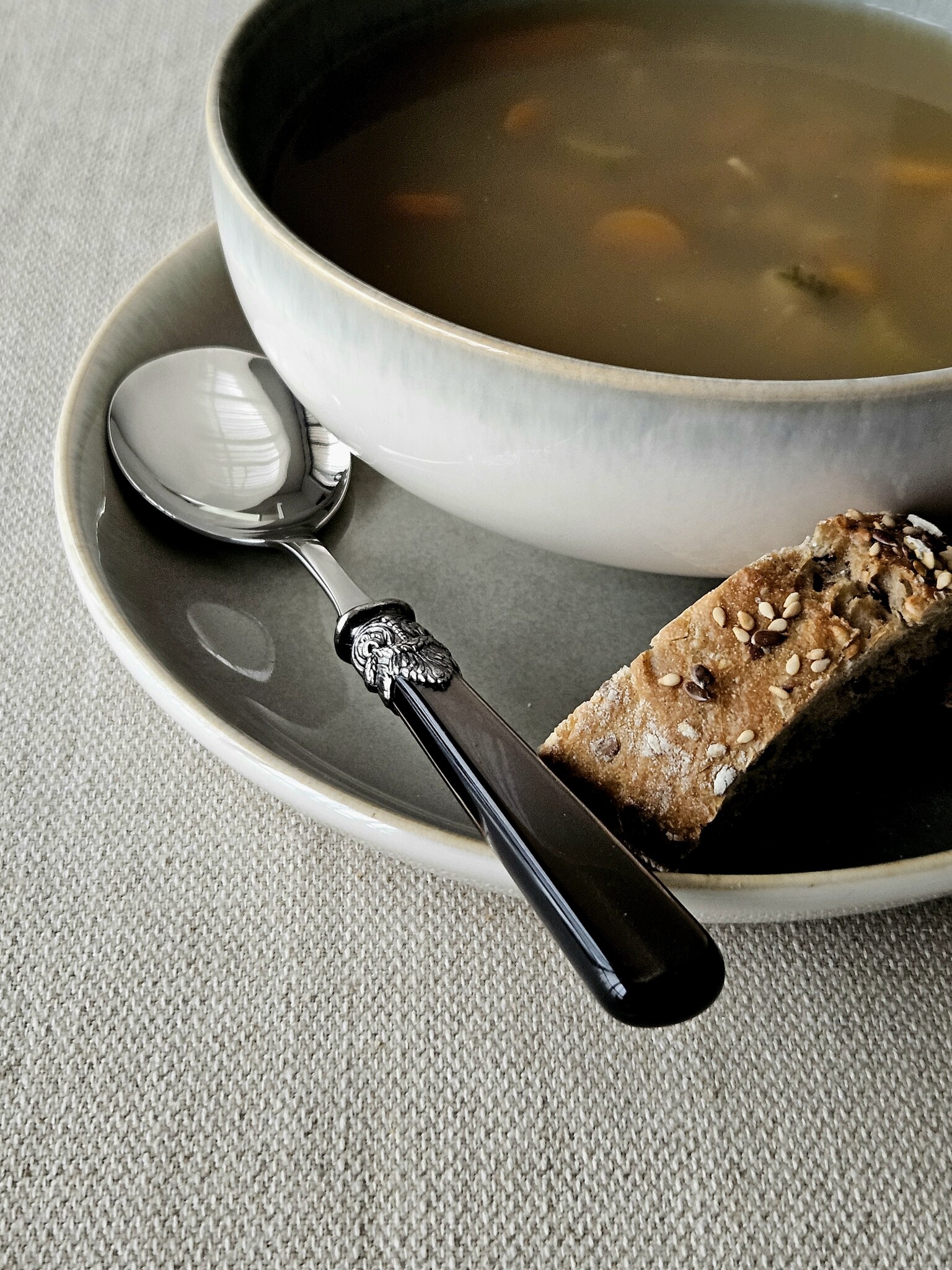 Spoon, Brown (mother-of-pearl sheen), for Soup