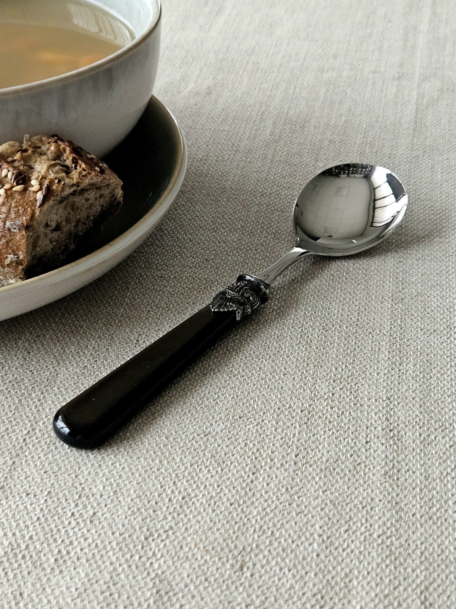 Löffel, Braun (perlmutt), für Suppe, EME Napoleon