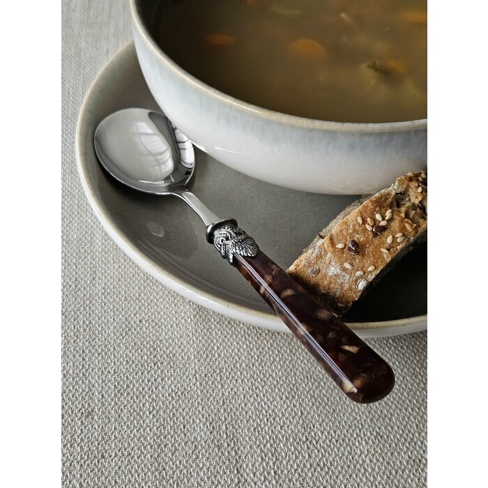 Cuillère, Marron (motif tortue), pour Soupe