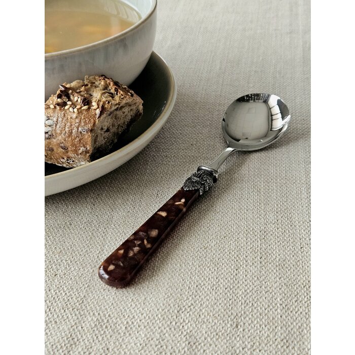 Cuillère, Marron (motif tortue), pour Soupe