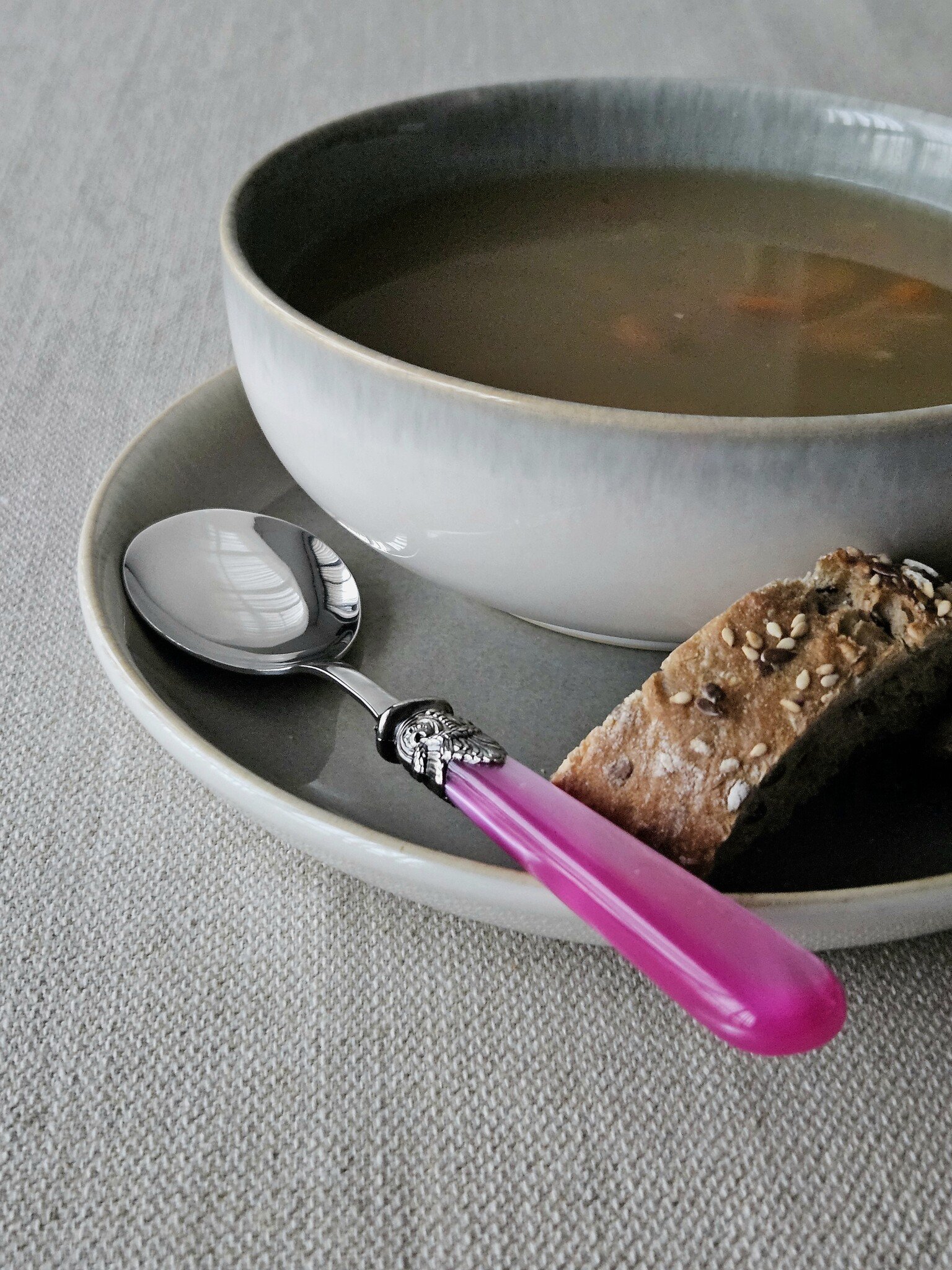 Löffel, Fuchsia (perlmutt), für Suppe, EME Napoleon