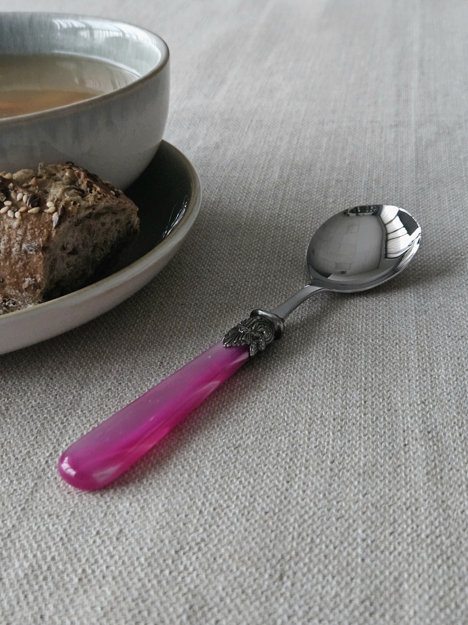 Lepel, Fuchsia (parelmoerglans), voor Soep