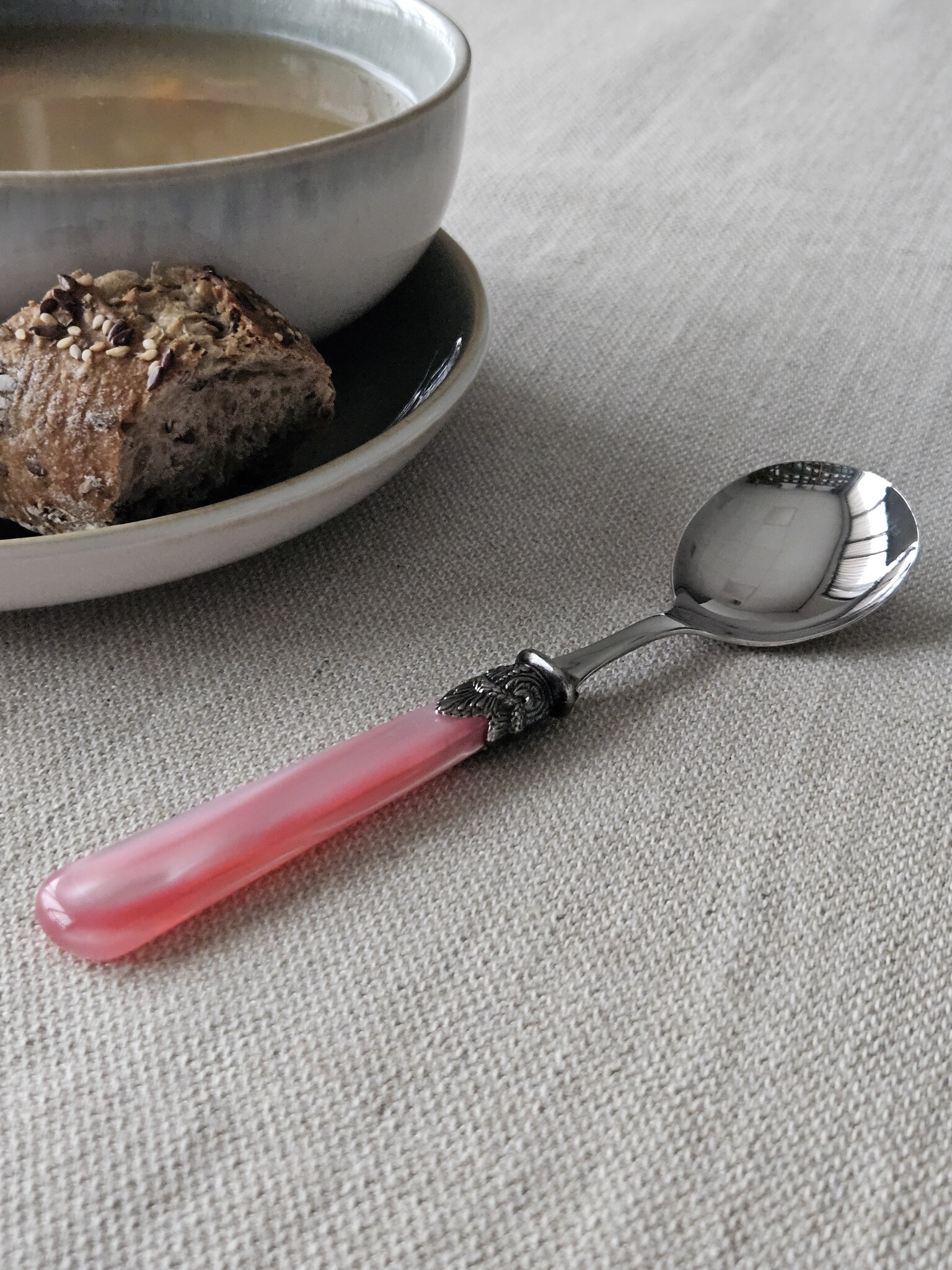 Löffel, Rosa (perlmutt), für Suppe, EME Napoleon