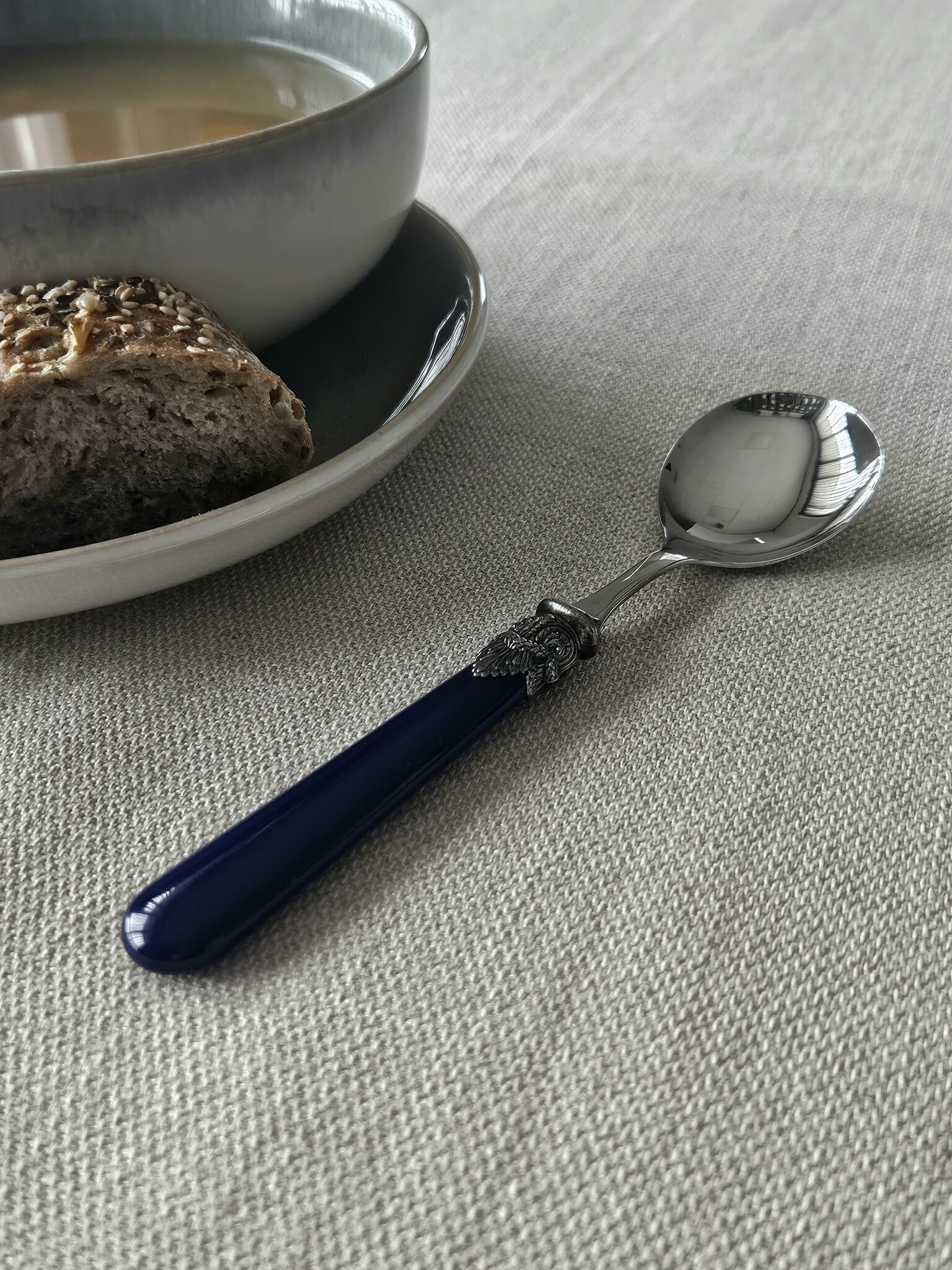 Löffel, Blau (einfarbig), für Suppe