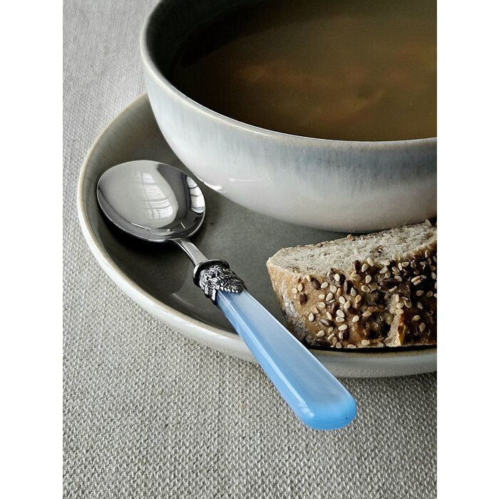 Löffel, Hellblau (perlmuttglanz), für Suppe