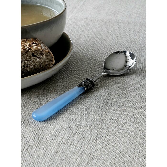 Löffel, Hellblau (perlmuttglanz), für Suppe