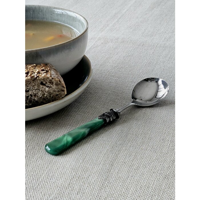 Cuillère, Vert (nacré), pour Soupe