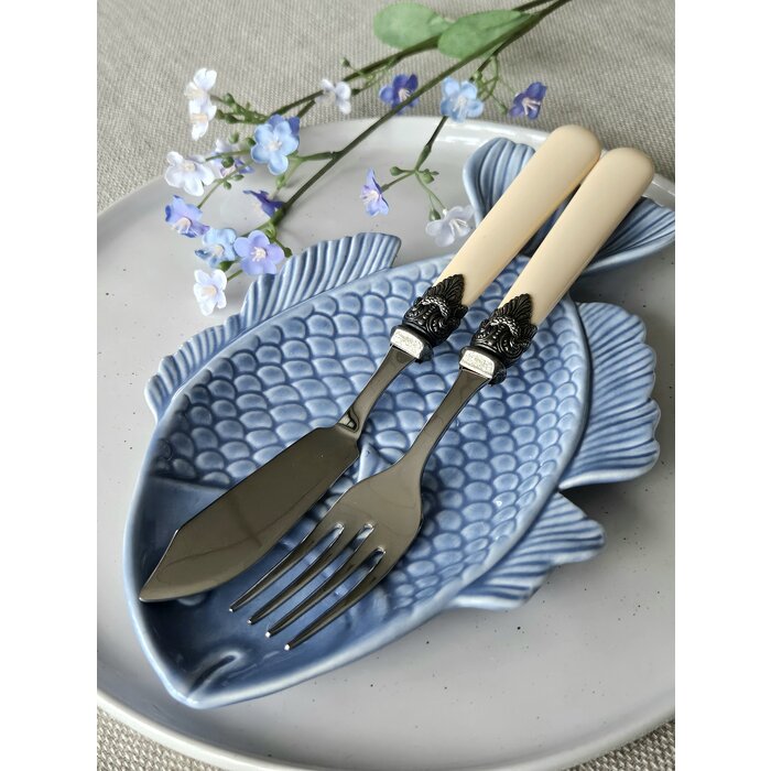 2-teiliges Fischbesteckset, 1 Person, Elfenbein (matt), EME Napoleon