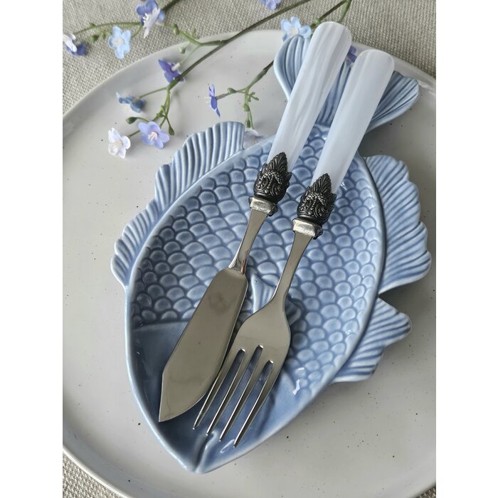 2-teilig, Fischbesteckset, 1 Person, Weiß (perlmutt), EME Napoleon