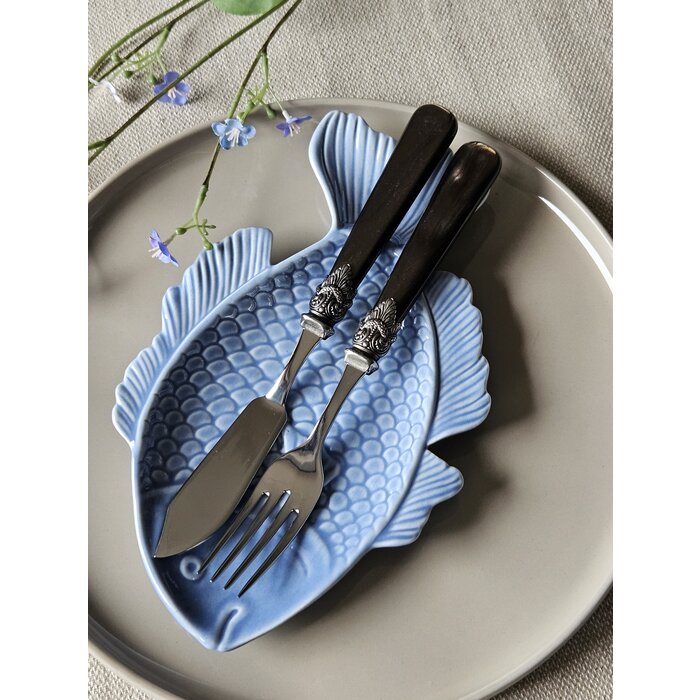 2-teilig, Fischbesteckset, 1 Person, Braun (perlmutt), EME Napoleon