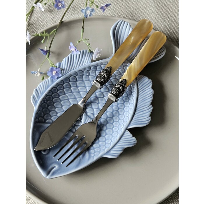 Ensemble de Couverts, Miel Or (nacré), pour le Poisson
