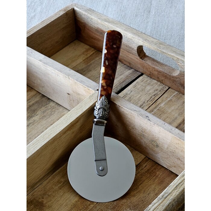 Coupe-Pizza, avec manche Marron (motif tortue)