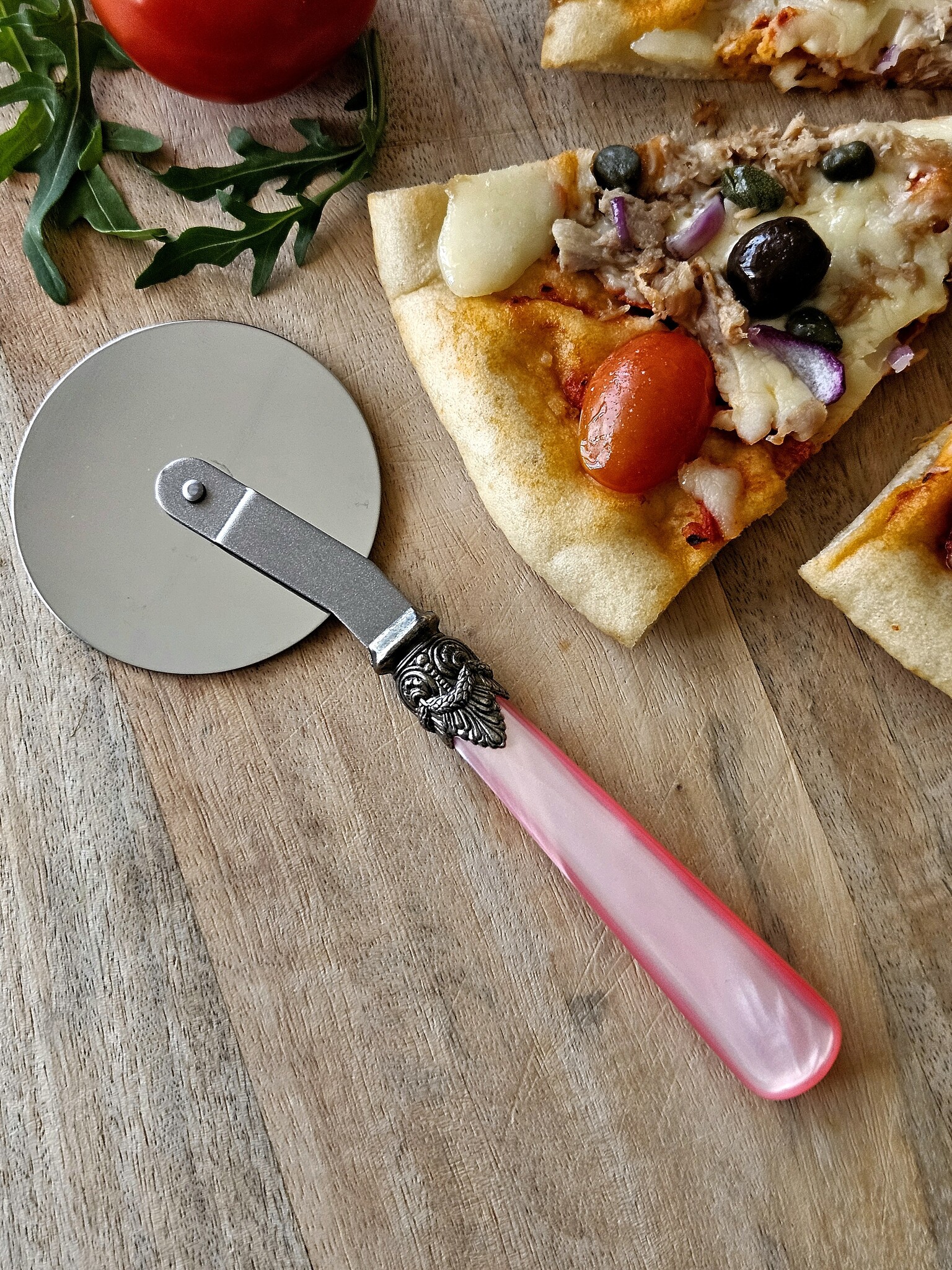 Coupe-Pizza, avec manche Rose (nacré)