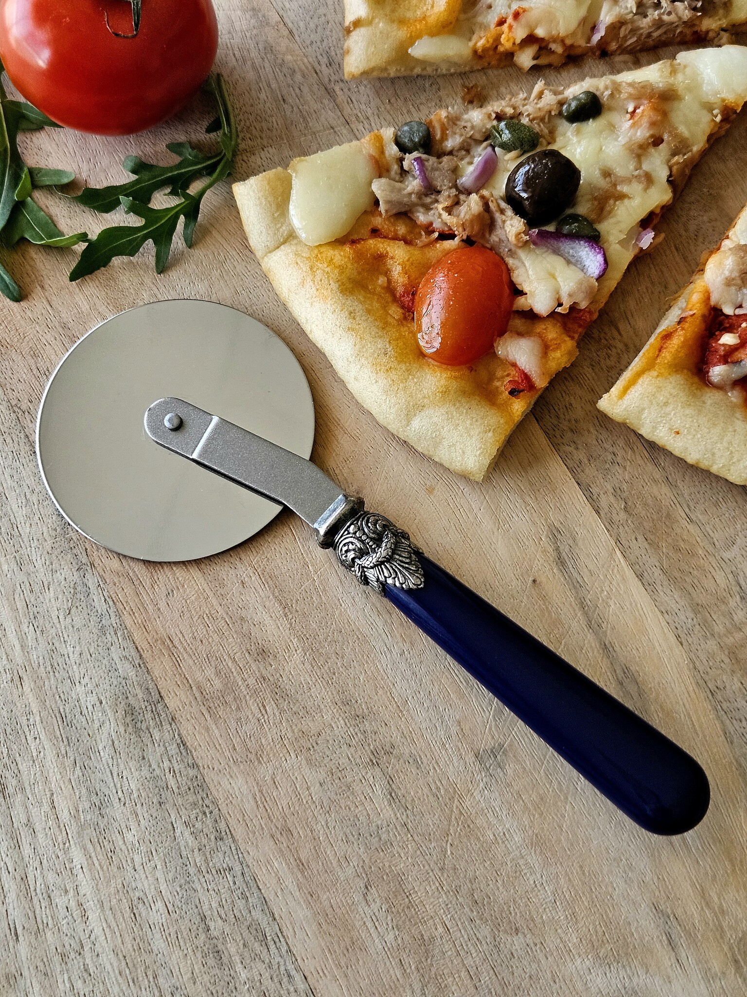 Cortador de Pizza, con mango Azul (mate)